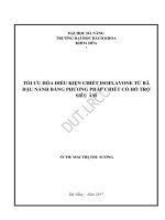 Luận văn thạc sĩ tối ưu hóa điều kiện chiết isoflavone từ bã đậu nành bằng phương pháp chiết có hỗ trợ siêu âm 
