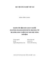 Nghiên cứu bệnh héo xanh vi khuẩn (ralstonia solanacearum smith) hại khoai tây tại quảng ninh và biện pháp sinh học phòng trừ bệnh 