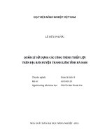 Quản lý sử dụng các công trình thủy lợi trên địa bàn huyện thanh liêm tỉnh hà nam 