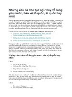 Những câu ca dao tục ngữ hay về lòng yêu nước