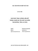 Giải pháp tăng cường liên kết trong chuỗi giá trị chè tại huyện tam đường, tỉnh lai châu 