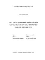 Phát triển cho vay khách hàng cá nhân tại ngân hàng TMCP ngoại thương việt nam chi nhánh bắc ninh 