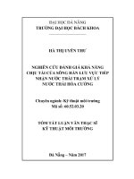 Luận văn thạc sĩ nghiên cứu đánh giá khả năng chịu tải của sông hàn lưu vực tiếp nhận nước thải trạm xử lý nước thải hòa cường 