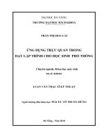 Luận văn thạc sĩ ứng dụng trực quan trong dạy lập trình cho học sinh phổ thông 