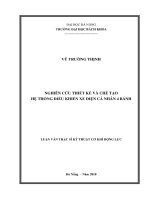 Luận văn thạc sĩ nghiên cứu thiết kế và chế tạo hệ thống điều khiển xe điện cá nhân 4 bánh 