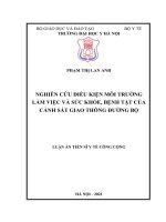 Nghiên cứu điều kiện môi trường làm việc và sức khỏe, bệnh tật của cảnh sát giao thông đường bộ 