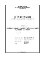 Luận văn thạc sĩ thiết kế và chế tạo hệ thống băng tải tách đều sản phẩm 