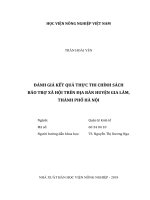Đánh giá kết quả thực thi chính sách bảo trợ xã hội trên địa bàn huyện gia lâm, thành phố hà nội 