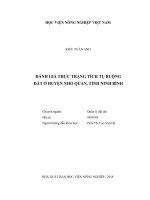 Đánh giá thực trạng tích tụ ruộng đất ở huyện nho quan, tỉnh ninh bình 