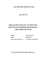 Đánh giá kết quả thực thi chính sách bảo trợ xã hội trên địa bàn huyện gia lâm, thành phố hà nội 