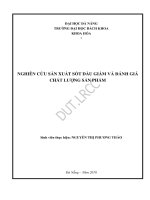 Luận văn thạc sĩ nghiên cứu sản xuất sốt dầu giấm và kiểm tra chất lượng sản phẩm 