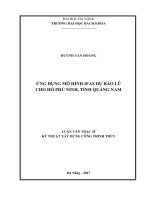 Luận văn thạc sĩ ứng dụng mô hình ifas dự báo lũ cho hồ phú ninh tỉnh quảng nam 