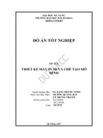 Luận văn thạc sĩ thiết kế máy in 3d và chế tạo mô hình 