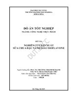 Luận văn thạc sĩ nghiên cứu sản xuất sữa chua đậu nành giàu isoflavone 