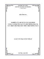 Luận văn thạc sĩ nghiên cứu đề xuất các giải pháp nâng cao độ tin cậy của hệ thống bảo vệ cơ điện cho nhà máy thủy điện đồng nai 3 