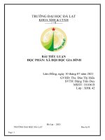 BÀI  làm TIỂU LUẬN CUỐI kỳ môn XHH GIA ĐÌNH