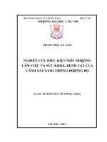 Nghiên cứu điều kiện môi trường làm việc và sức khỏe, bệnh tật của cảnh sát giao thông đường bộ 