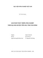 Giải pháp phát triển công nghiệp trên địa bàn huyện tiền hải, tỉnh thái bình 