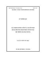 Luận án xác định sơ đồ lưới của người việt bằng phương pháp phân tích tỉ lệ hệ thống sọ mặt răng 