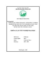 Khoá luận áp dụng quy trình chăm sóc, nuôi dưỡng và phòng trị bệnh cho lợn con từ sơ sinh đến 21 ngày tuổi trại trại lợn chu bá thơ, xã việt tiến, huyện việt yên, tỉnh bắc giang 