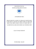 Luận văn Thạc sĩ Kinh tế: Mối quan hệ giữa cam kết của nhà quản lý đối với chất lượng dịch vụ chăm sóc sức khỏe và hiệu suất phục hồi chất lượng dịch vụ dựa trên cam kết cảm xúc củ...