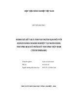 Đánh giá kết quả cho vay ngắn hạn đối với khách hàng doanh nghiệp tại ngân hàng thương mại cổ phần kỹ thương việt nam (techcombank) 