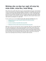 Những câu ca dao tục ngữ về mùa hè