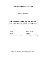 Giải pháp tăng cường cải cách thủ tục hành chính ở huyện quế võ, tỉnh bắc ninh 