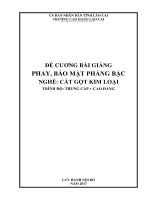 Giáo trình Phay, bào mặt phẳng bậc (Nghề: Cắt gọt kim loại) - Trường CĐ Cộng đồng Lào Cai