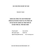 Luận văn thạc sĩ đánh giá công tác giải phóng mặt bằng dự án nhà ở dịch vụ thị trấn lim và dự án xây dựng hạ tầng ngô xá huyện tiên du, tỉnh bắc ninh 