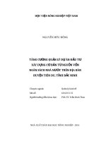 Luận văn thạc sĩ tăng cường quản lý dự án đầu tư xây dựng cơ bản từ nguồn vốn ngân sách nhà nước trên địa bàn huyện tiên du, tỉnh bắc ninh 