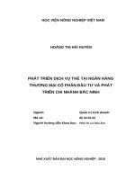 Luận văn thạc sĩ phát triển dịch vụ thẻ tại ngân hàng thương mại cổ phần đầu tư và phát triển chi nhánh bắc ninh 