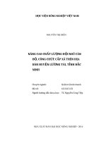 Luận văn thạc sĩ nâng cao chất lượng đội ngũ cán bộ, công chức cấp xã trên địa bàn huyện lương tài, tỉnh bắc ninh 