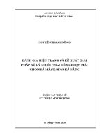 Đánh giá hiện trạng và đề xuất giải pháp xử lý nước thải công đoạn mài cho nhà máy daiwa đà nẵng 