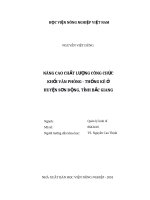 Luận văn thạc sĩ nâng cao chất lượng công chức khối văn phòng   thống kê ở huyện sơn động, tỉnh bắc giang 