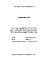 Luận văn thạc sĩ giải pháp nâng cao chất lượng dịch vụ công ích tại công ty CP môi trường và dịch vụ đô thị vĩnh yên 