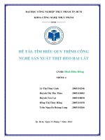 Đề tài  tìm hiểu quy trình công nghệ sản xuất thịt heo hai lát 