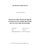 Luận văn thạc sĩ giải pháp huy động tiền gửi tiết kiệm tại chi nhánh ngân hàng thương mại cổ phần đầu tư và phát triển tỉnh hải dương 