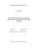 Luận văn thạc sĩ phát triển nguồn nhân lực cho nuôi trồng thủy sản ở huyện giao thủy, tỉnh nam định 