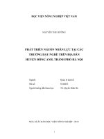 Luận văn thạc sĩ phát triển nguồn nhân lực tại các trường dạy nghề trên địa bàn huyện đông anh, thành phố hà nội 