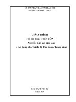 Giáo trình Tiện côn (Nghề: Cắt gọt kim loại) - Trường CĐ Cộng đồng Lào Cai
