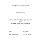 Luận văn thạc sĩ quản lý nhà nước về đất dự án trên địa bàn huyện gia viễn, tỉnh ninh bình 