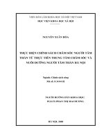 Luận văn thạc sĩ thực hiện chính sách chăm sóc người tâm thần từ thực tiễn trung tâm chăm sóc và nuôi dưỡng người 