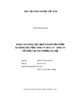 Luận văn thạc sĩ nâng cao năng lực cạnh tranh sản phẩm áo sơ mi của tổng công ty may 10   công ty cổ phần tại thị trường hà nội 