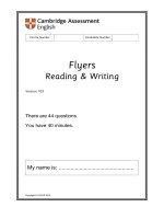 Đề thi mẫu flyers reading and writing with key (2018) 