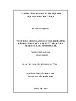 Luận văn thạc sĩ thực hiện chính sách đào tạo, bồi dưỡng cán bộ công chức cấp xã từ thực tiễn huyện ea kar 