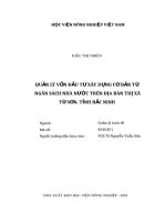 Luận văn thạc sĩ quản lý vốn đầu tư xây dựng cơ bản từ ngân sách nhà nước trên địa bàn thị xã từ sơn, tỉnh bắc ninh 