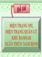 Đề tài  hiện trạng môi trường, hiện trạng quản lý khu ramsar xuân thủy nam định 