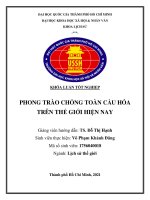 ĐẠI HỌC  KHÓA LUẬN TỐT NGHIỆP  PHONG TRÀO CHỐNG TOÀN CẦU HÓA TRÊN THẾ GIỚI HIỆN NAY