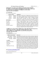 Nghiên cứu tăng vốn từ thông qua việc dịch truyện ngắn của sinh viên năm thứ 3 chuyên ngành Ngôn ngữ Anh: Một nghiên cứu tình huống tại trường Ngoại ngữ - Đại học Thái Nguyên